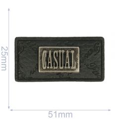 Label Casual 51x25mm schwarz - 5Stk