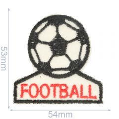 Applikation Football 54x53mm weiß-schwarz - 5Stk
