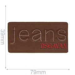 Label Jeans 79x39mm braun - 5Stk