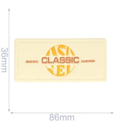 Label Best Classic Wear 86x36mm ecru - 5Stk