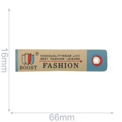 Label Fashion Boost 66x16mm beige-blau - 5Stk