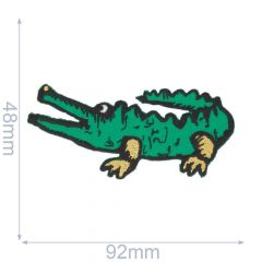 HKM Applikation Krokodil mit Schwanz 92x48mm grün - 5Stk