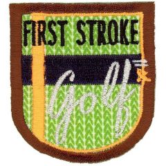 Applikation Wappen grün first stroke golf - 5Stk
