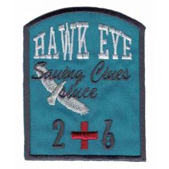 Applikation Hawk Eye Viereck blau - 5Stk