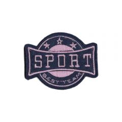 Applikation Sport Wappen rosa - 5 Stück