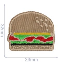 Applikation Hamburger braun - 5 Stück