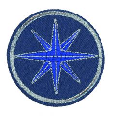 HKM Applikation Kreis mit blauem Stern - 5Stk