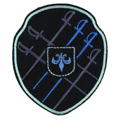 HKM Applikation Wappen gekreuzte blaue Schwerter - 5Stk