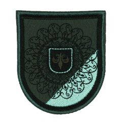HKM Applikation Wappen mit schwarzer Blume - 5Stk