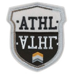 HKM Applikation ATHL weiß und schwarz Wappen - 5Stk