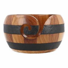 Scheepjes Yarn Bowl Teakholz-Rosenholz-Leder 15x9cm - 1Stk