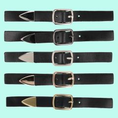 Black buckle leather-nickel 3cm - 10pcs
