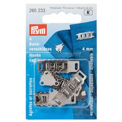 Prym Hosen-Rockhaken 4mm silber - 5x4Stk