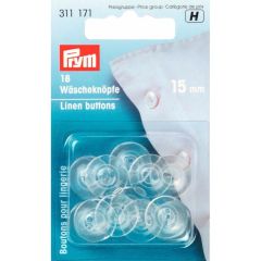 Prym Wäscheknöpfe Kunststoff transparent - 5x18Stk