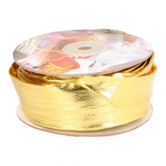 Schrägband Lack Kunstleder gold/silber 20mm - 15m - gold