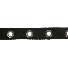 Gewebtes Ösenband 20mm schwarz - 10m