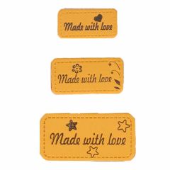 Opry leatherette label made with love - 5x3pcs