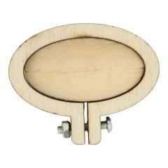 Holz Stickring oval 5x3cm - 10Stk
