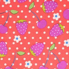 Tissu de Marie Stoff Erdbeere und Kirschen 1.50m - 10m