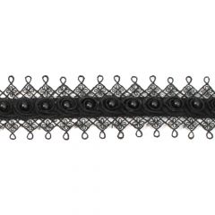 Spitzenband Perlen hell off-white und schwarz - 13.7m