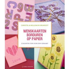 Wenskaarten borduren op papier - Christel Krukkert - 1Stk