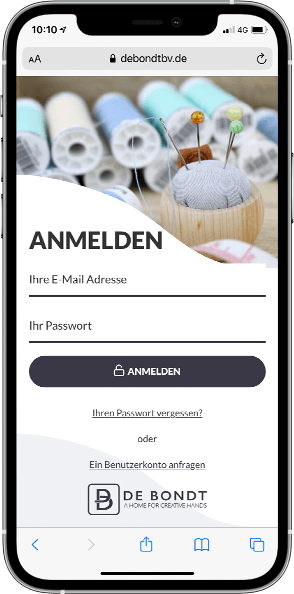 login screen